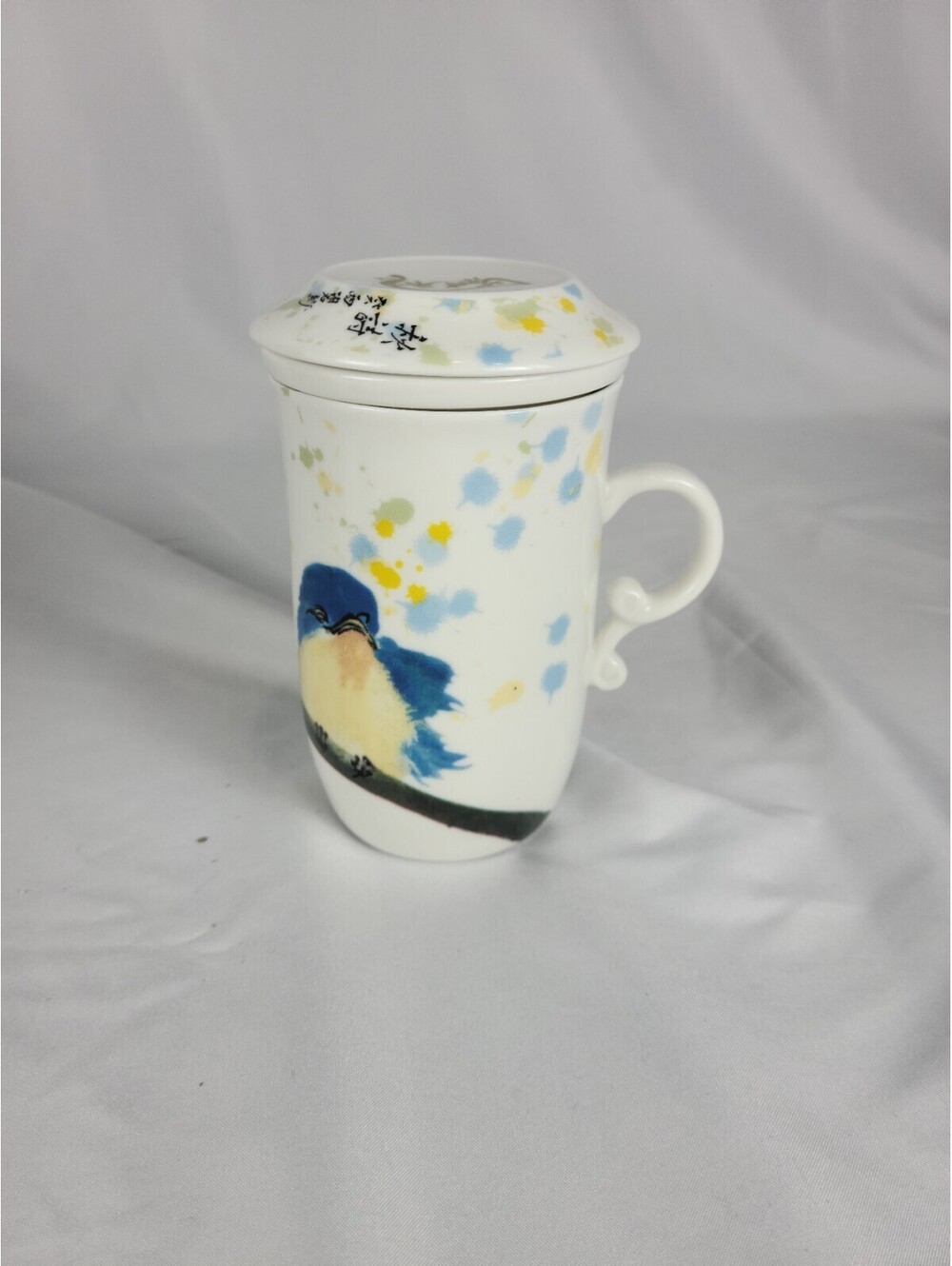 Teavana Ceramics Tea Infuser Mug With Lid & Reusable Basket Infuser